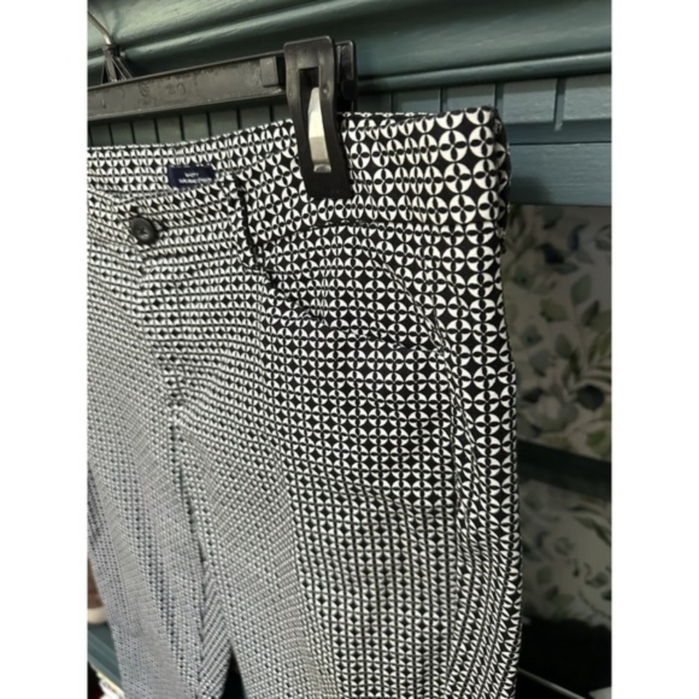 Gap Slim City Coupe Ankle Pants Black & White Stretch Flat Front Pockets SZ 8 - Picture 4 of 10